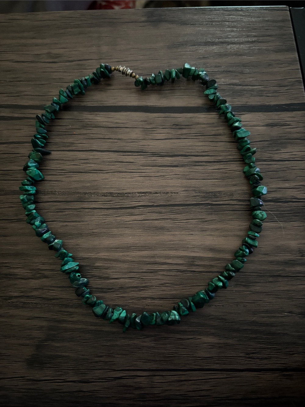 Vintage Green Chip Stone Beaded Necklace - Women’s Jewelry 18in